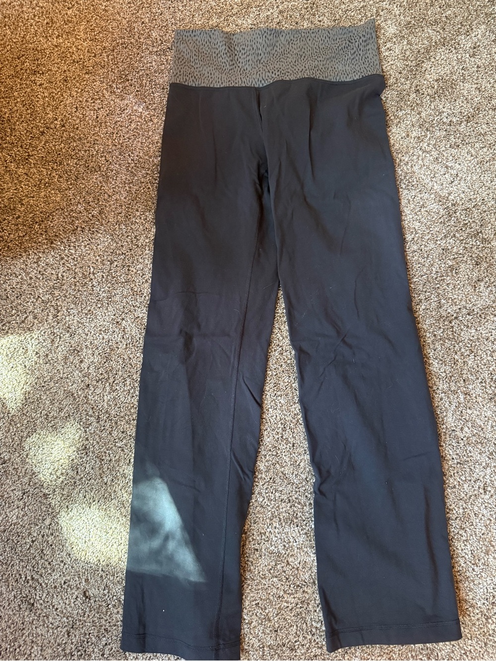 lululemon athletica Black Leggings with Gray Patterned Waistband